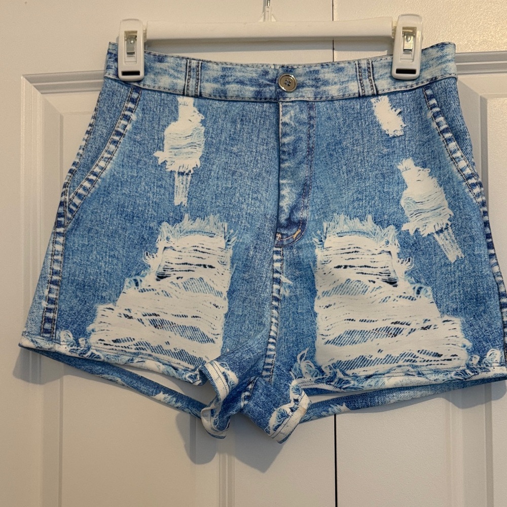 Printed Denim Women Shorts